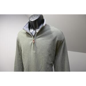 J Crew 1/4 Zip Sweater Sueded Jersey Pullover Green Casual Prep Mens Sz XL